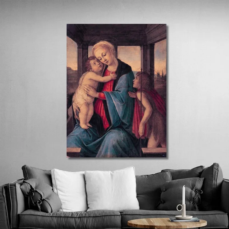 La Madonna Con Il Bambino E San Giovanni Battista Neonato Sandro Botticelli