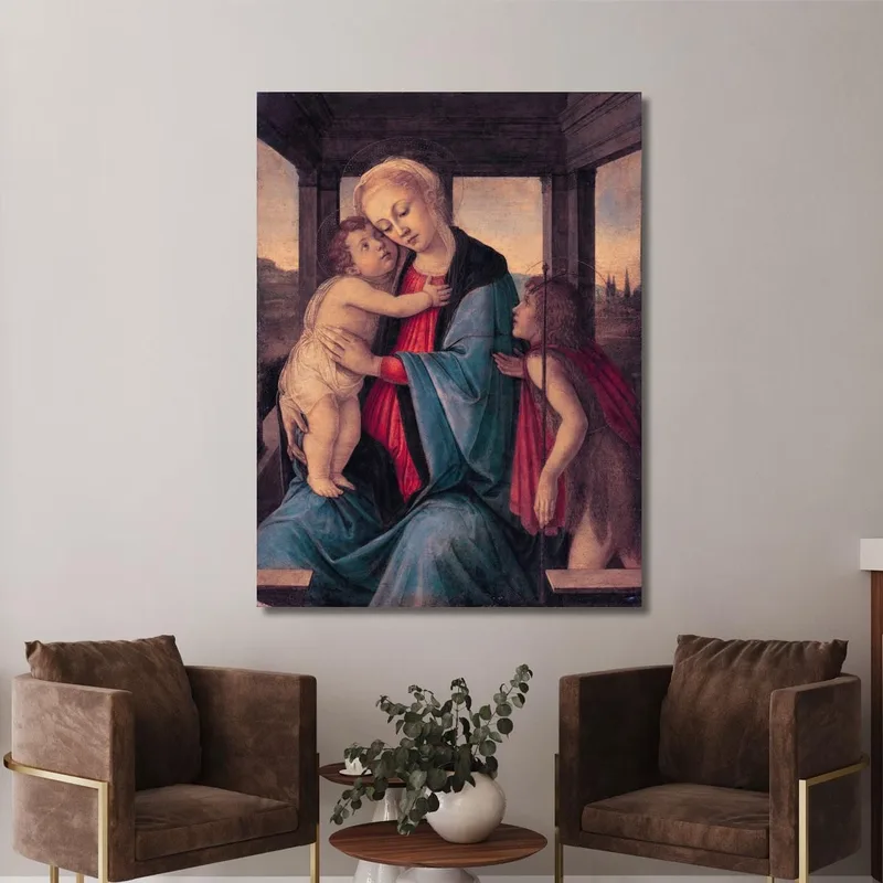 La Madonna Con Il Bambino E San Giovanni Battista Neonato Sandro Botticelli