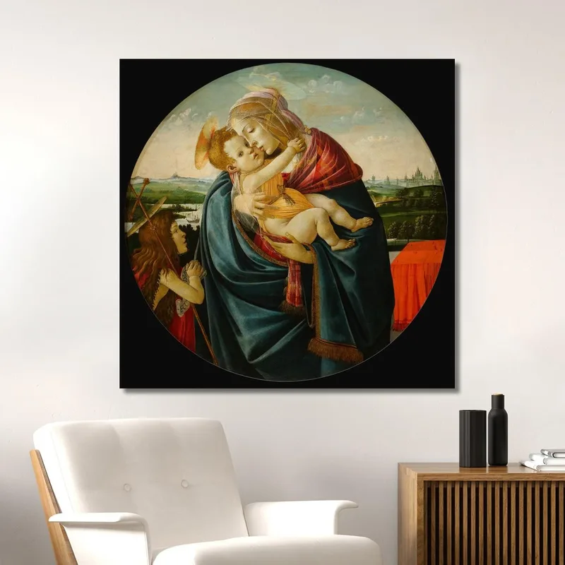 Vergine Col Bambino E San Giovanni Battista Sandro Botticelli