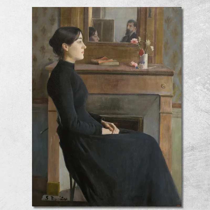 Figura Femminile Santiago Rusiñol quadro stampa su tela