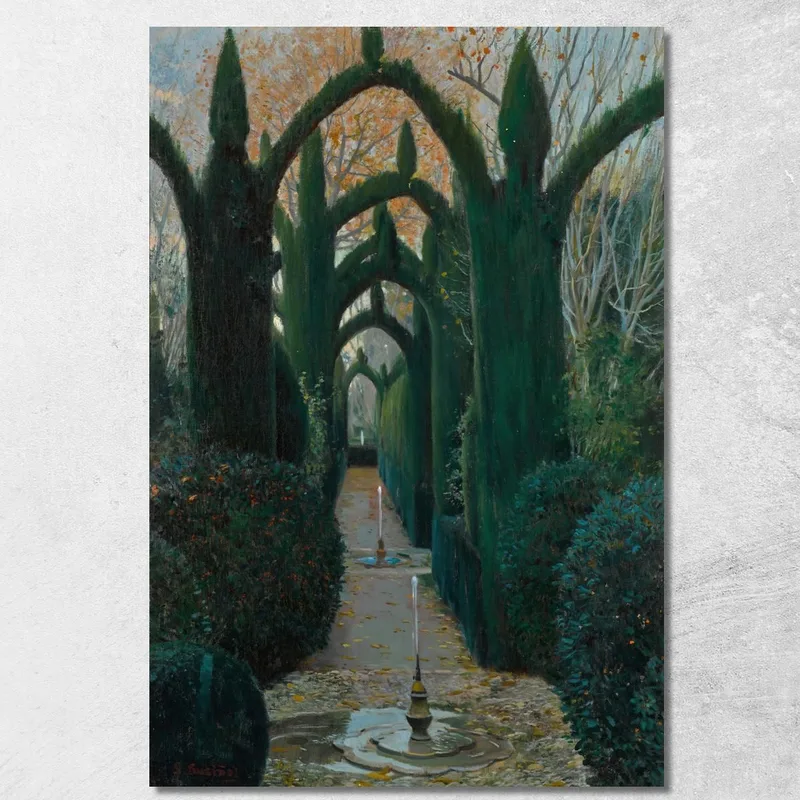 I Giardini Del Generalife, Granada Santiago Rusiñol quadro stampa su tela