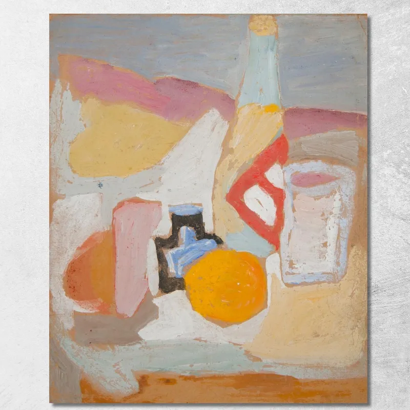Nature Morte Avec Une Orange, Une Bouteille Et Un Encrier Sasza Blonder tableau impression sur toile