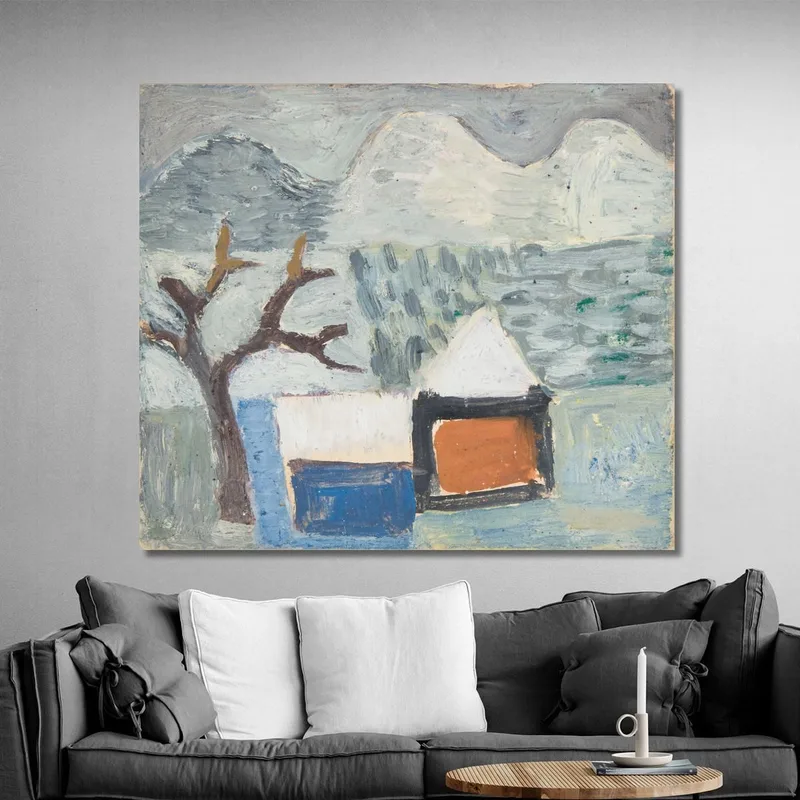 Paesaggio Invernale Con Case Sasza Blonder quadro stampa su tela