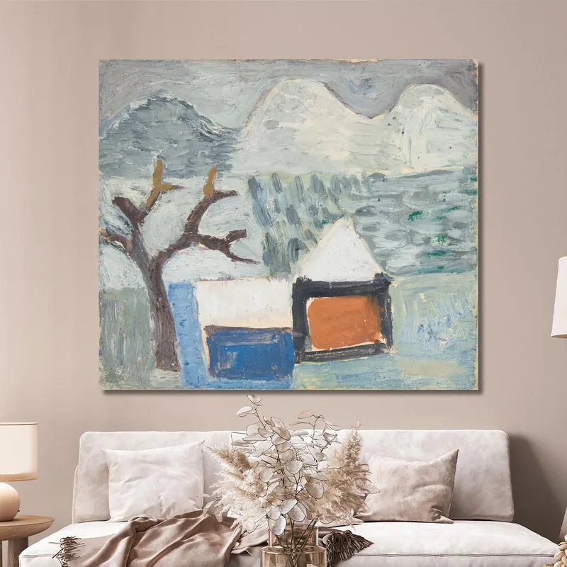 Paesaggio Invernale Con Case Sasza Blonder quadro stampa su tela