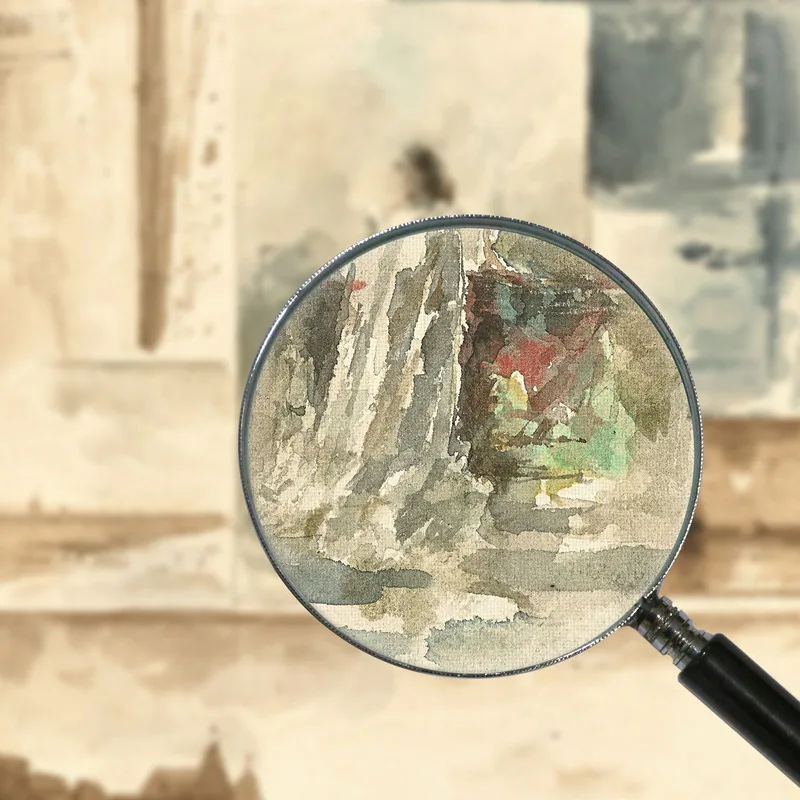 Eine Trompe-L'Oeil-Collage Alfred Stevens