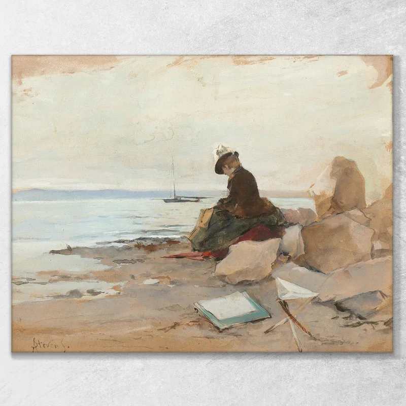 Malerin Am Meer Alfred Stevens