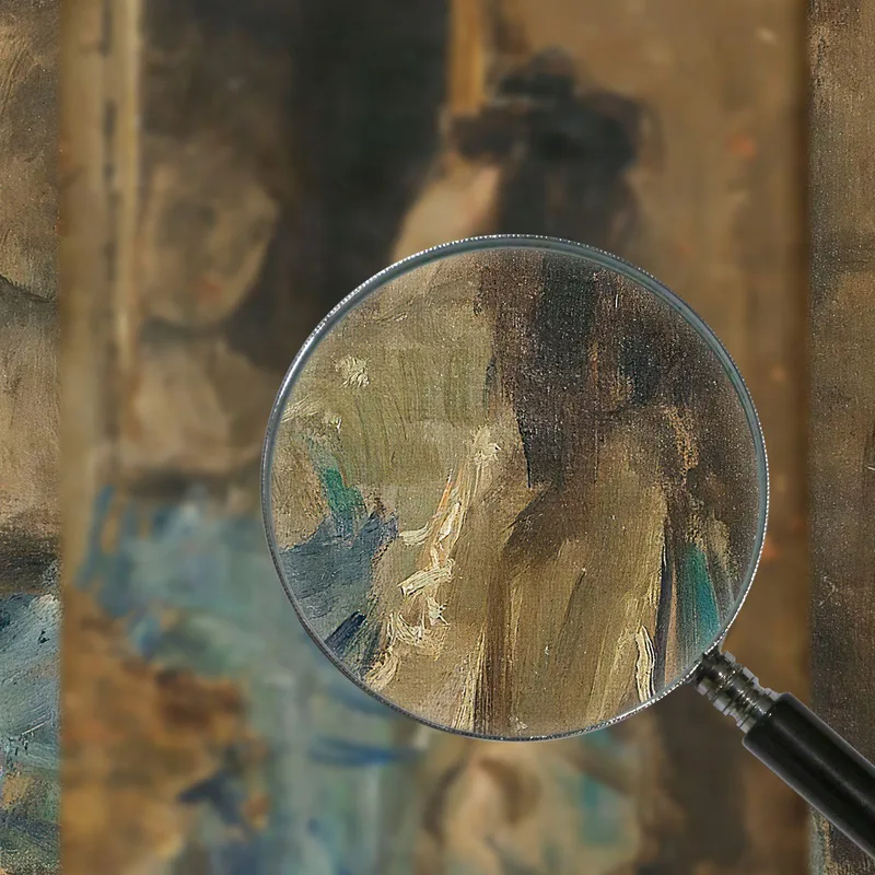 Mädchen Im Blau Schaut In Einen Spiegel Alfred Stevens