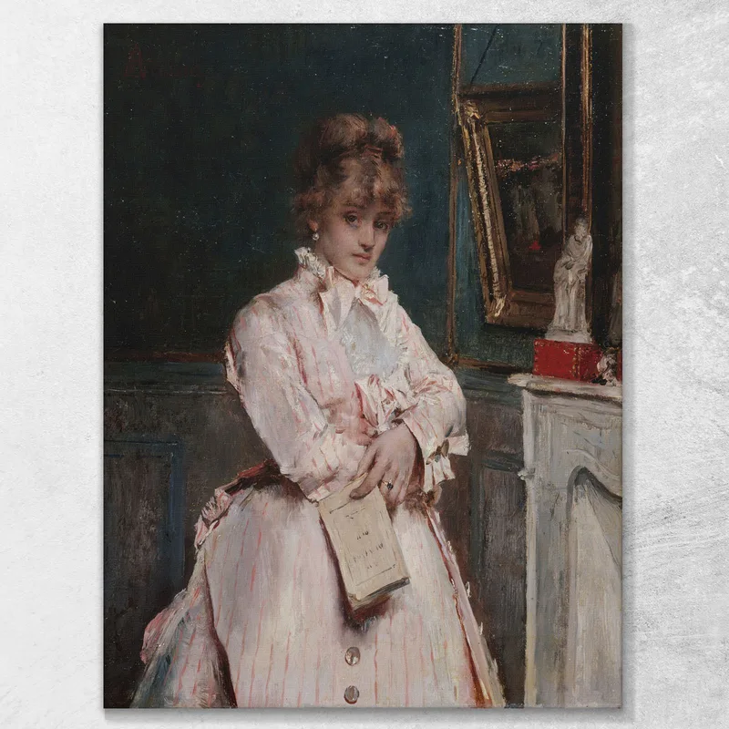 Mujer Joven Sosteniendo Un Libro Alfred Stevens