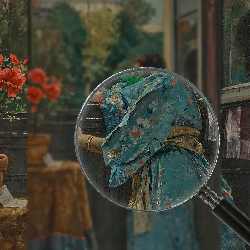 A Woman At Window The Blue Kimono Alfred Stevens