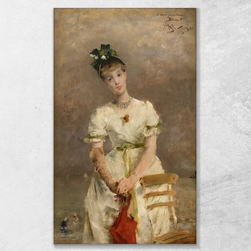 Mujer Joven Junto Al Mar Alfred Stevens