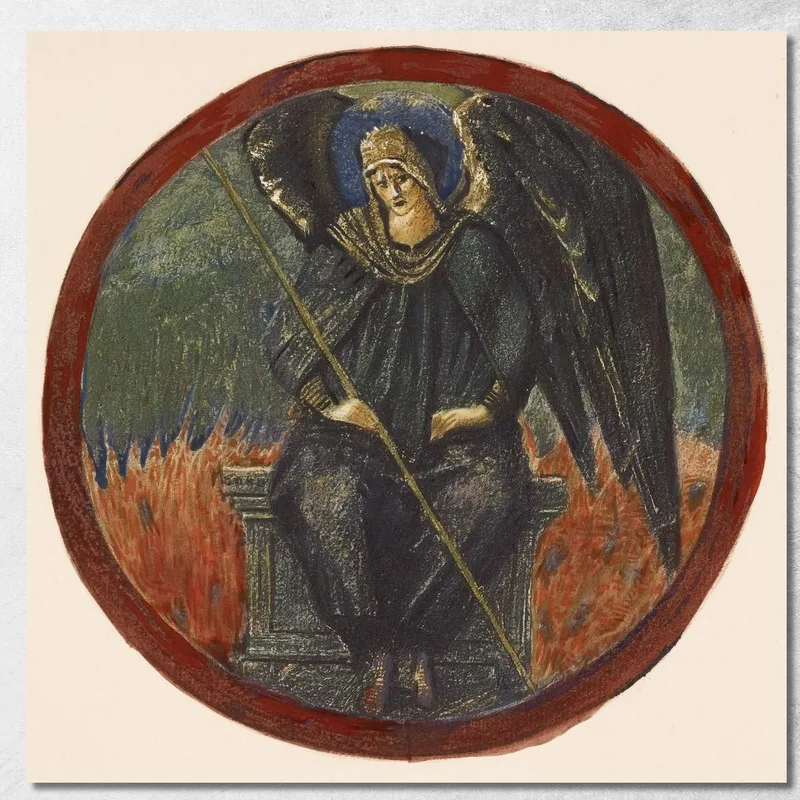 Arcángel Negro Sir Edward Coley Burne-Jones cuadro en lienzo