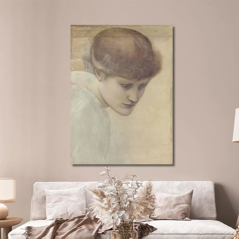 Étude De La Tête De Dorothy Dene Regardant Vers Le Bas Pour Les Escaliers Dorés Sir Edward Coley Burne-Jones