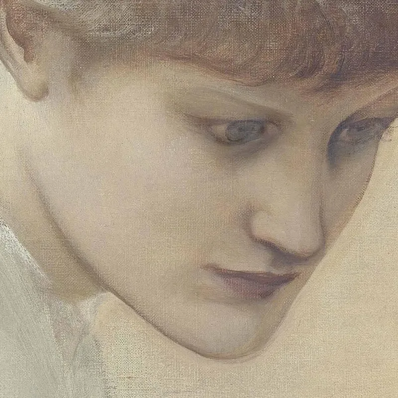 Étude De La Tête De Dorothy Dene Regardant Vers Le Bas Pour Les Escaliers Dorés Sir Edward Coley Burne-Jones