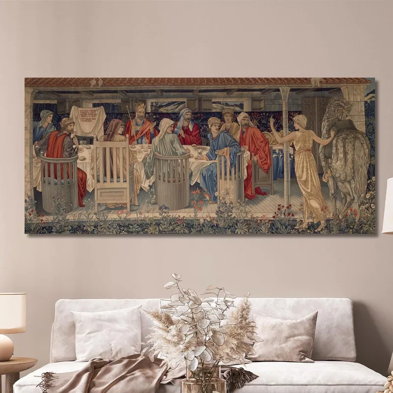 I Cavalieri Della Tavola Rotonda Convocati Alla Ricerca Dalla Strana Donzella Sir Edward Coley Burne-Jones