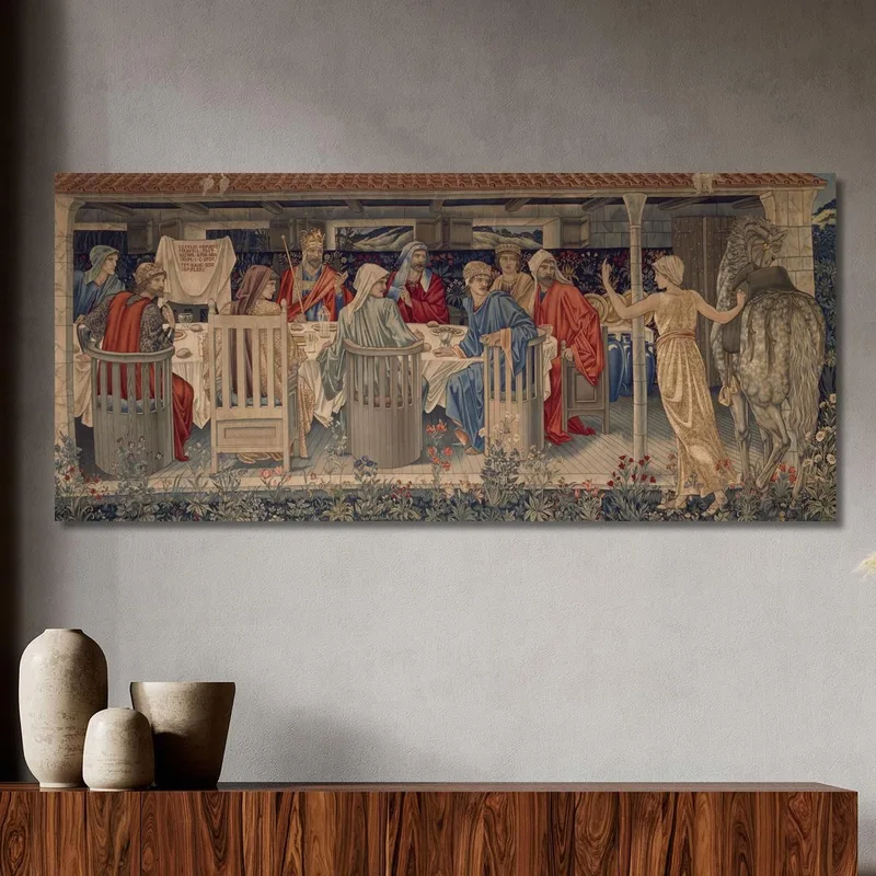 I Cavalieri Della Tavola Rotonda Convocati Alla Ricerca Dalla Strana Donzella Sir Edward Coley Burne-Jones