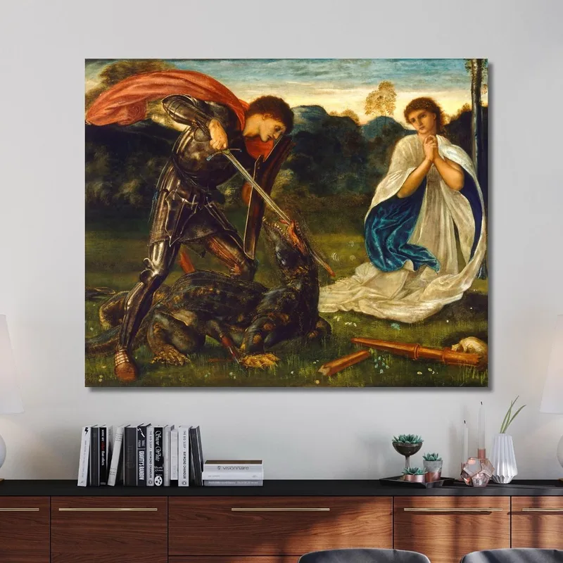 The Fight St George Kills The Dragon Vi Sir Edward Coley Burne-Jones
