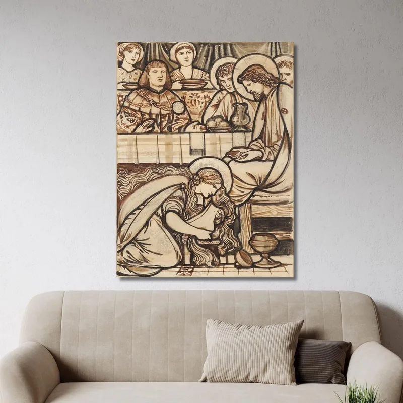 La Magdalena Ungiendo Los Pies De Cristo Sir Edward Coley Burne-Jones