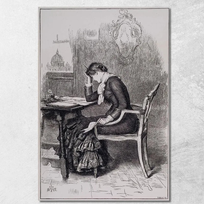 Tenuto All'Oscuro – Quando La Lettera Fu Completata, Si Rese Conto Che Era Una Che Non Poteva Inviare Sir John Everett Millais quadro stampa su tela