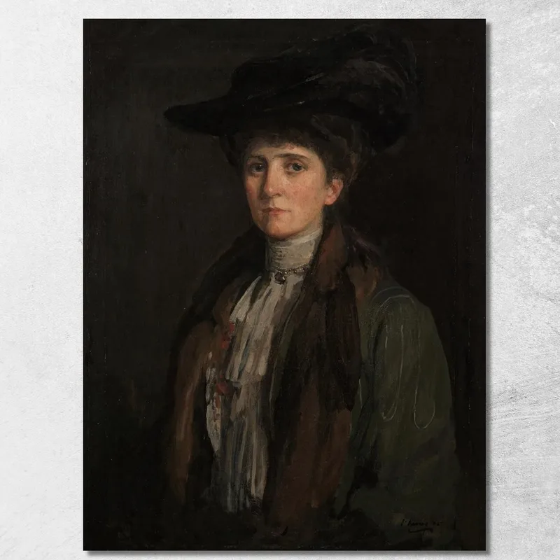 Una Dama De Marrón Que Se Cree Que Es Margaret Edith Bannatyne Cobb Sir John Lavery cuadro en lienzo