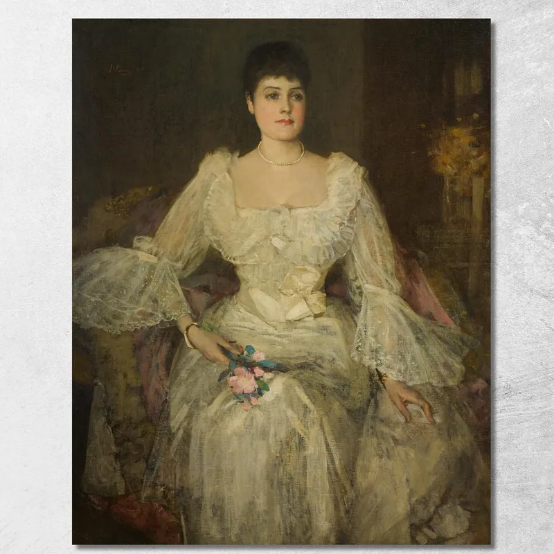 Una Dama De Blanco Un Retrato De Lady Lyle Sir John Lavery cuadro en lienzo