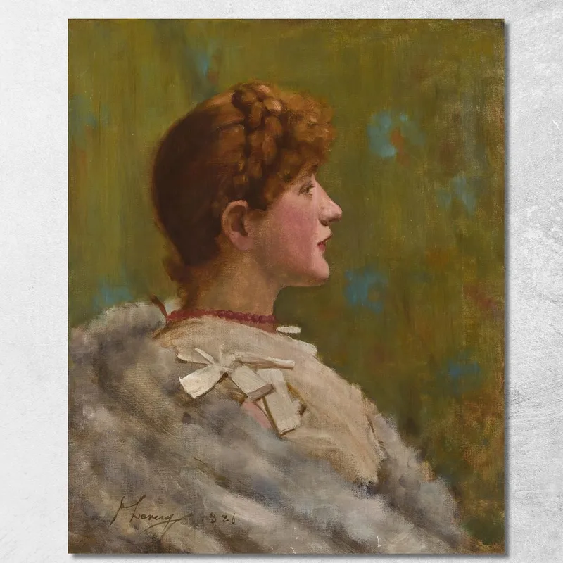 Chica Con Abrigo De Piel Sir John Lavery cuadro en lienzo