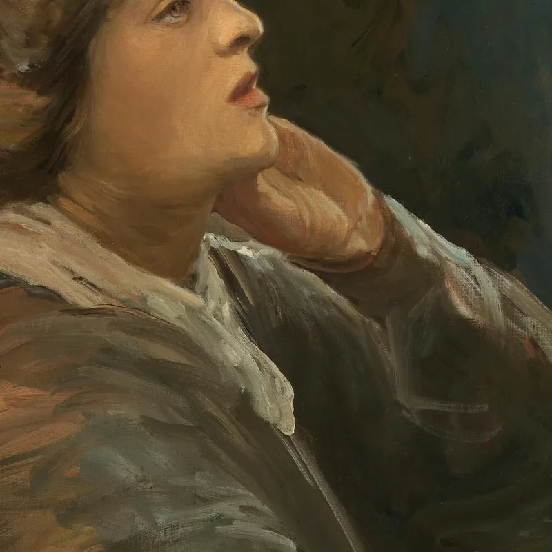 Portrait De Dora Sigerson Mme Shorter Vers 1870-1918 Poète Sir John Lavery