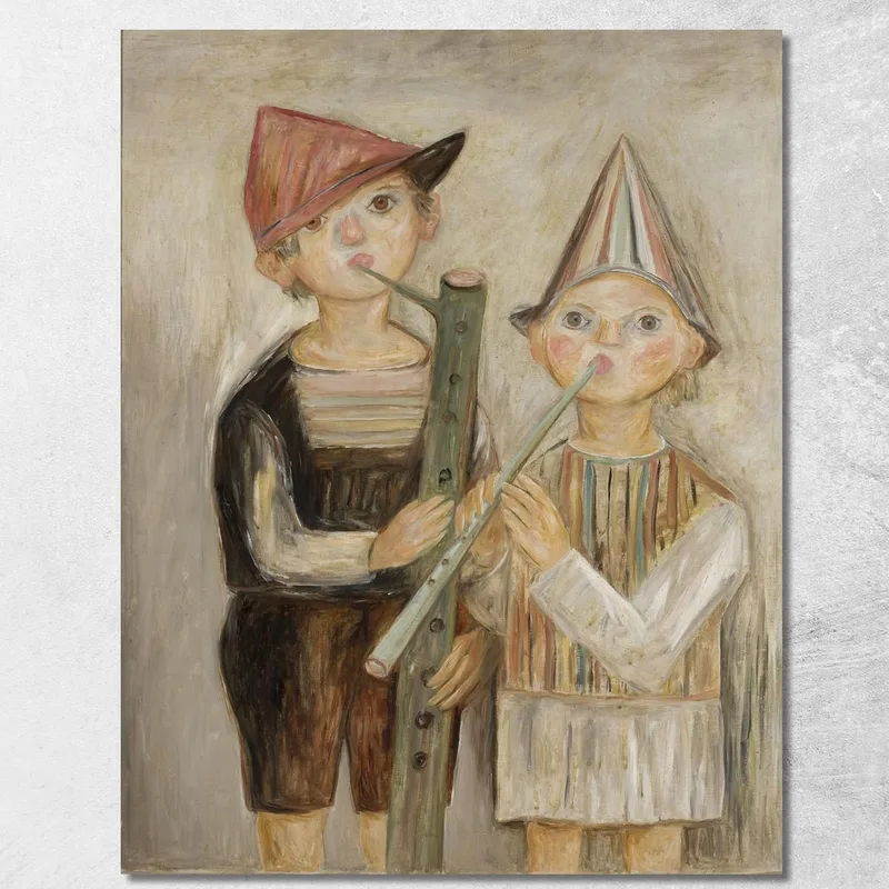 Ragazzi Con Flauti Rurali Tadeusz Makowski quadro stampa su tela