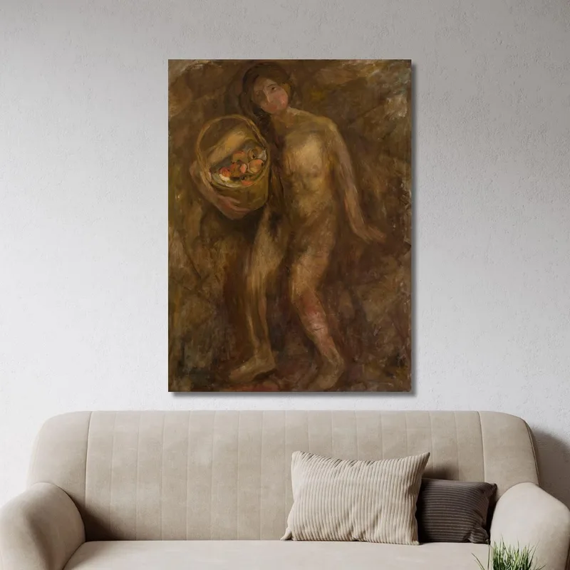 Fille Nue Avec Un Panier De Pommes Tadeusz Makowski