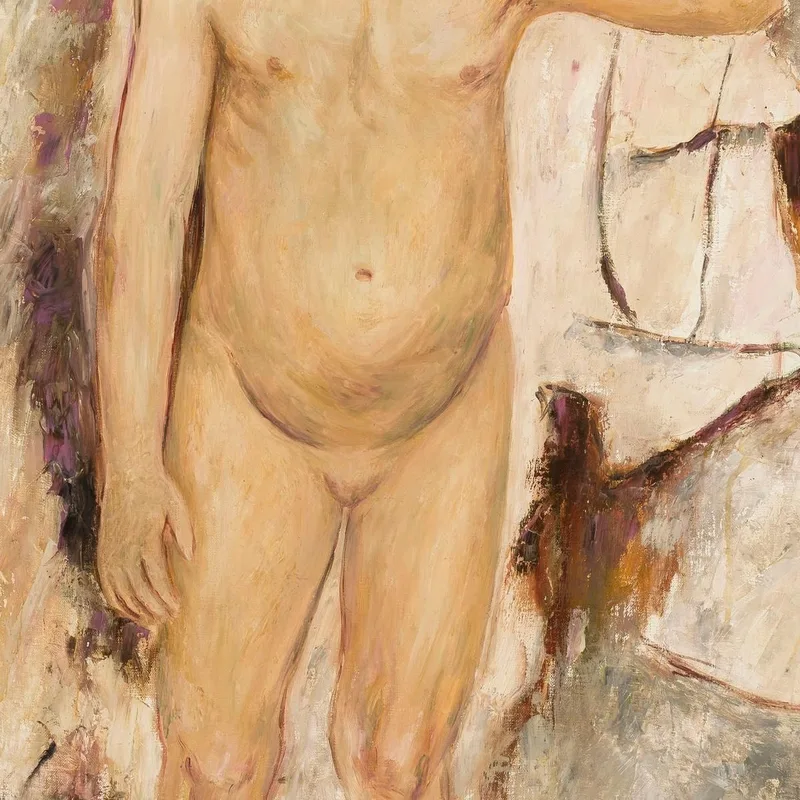 Niña Pequeña Desnuda Con La Mano Levantada Tadeusz Makowski