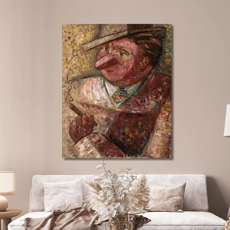 Ritratto Di Un Uomo Con Cappello E Sigaro Tadeusz Makowski