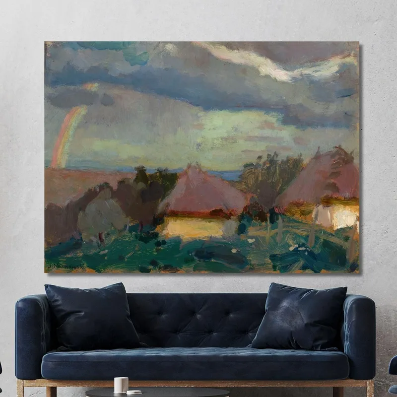Paisaje Rural Con Un Arco Iris Tadeusz Makowski