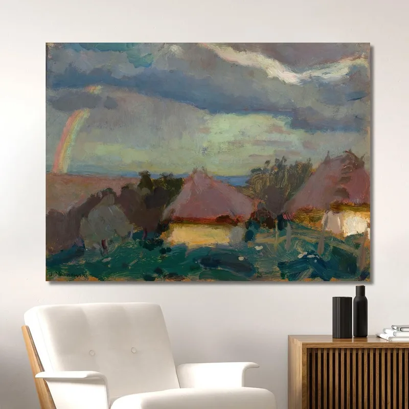 Paisaje Rural Con Un Arco Iris Tadeusz Makowski