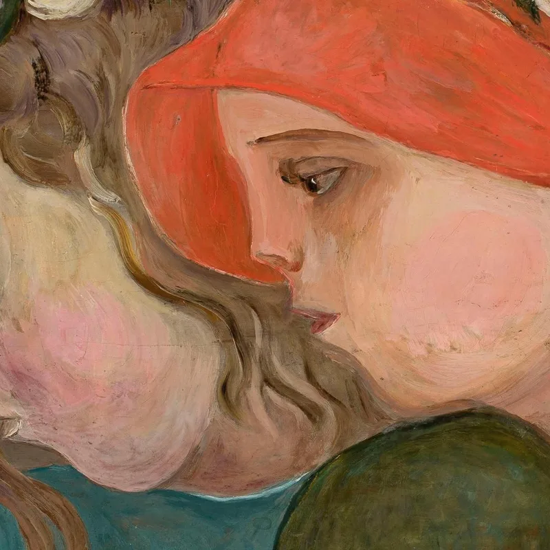 Due Teste Di Bambine In Una Ghirlanda Di Fiori Tadeusz Makowski