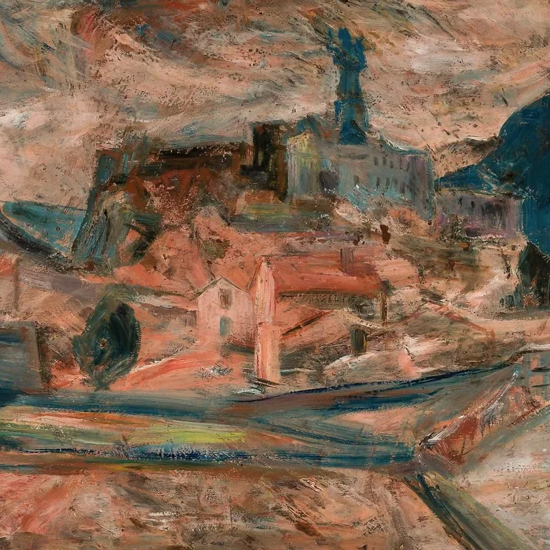 Vista De Un Pequeño Pueblo En Las Montañas Le Puy Tadeusz Makowski