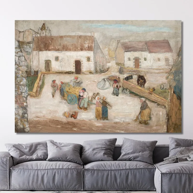 Work In A Farmstead Tadeusz Makowski