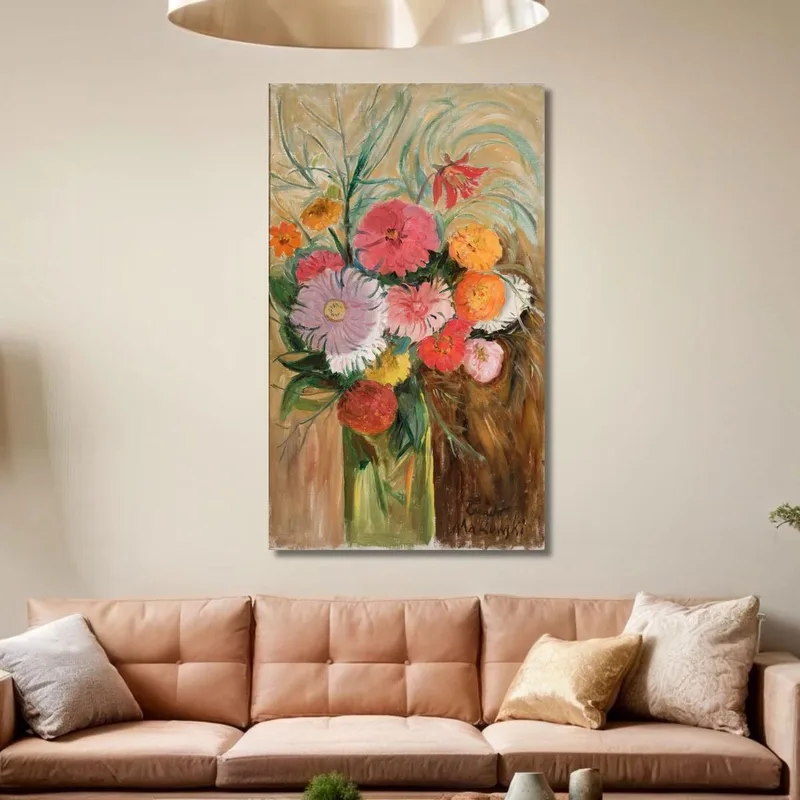 Zinnias Et Asters Dans Un Bocal En Verre Tadeusz Makowski