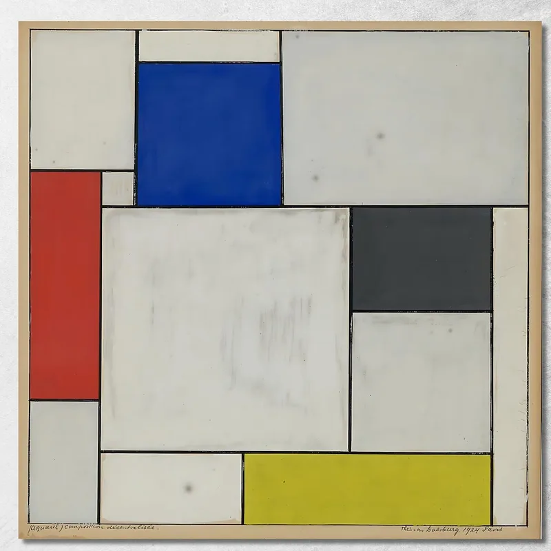 Composition Xxii Theo van Doesburg tableau impression sur toile