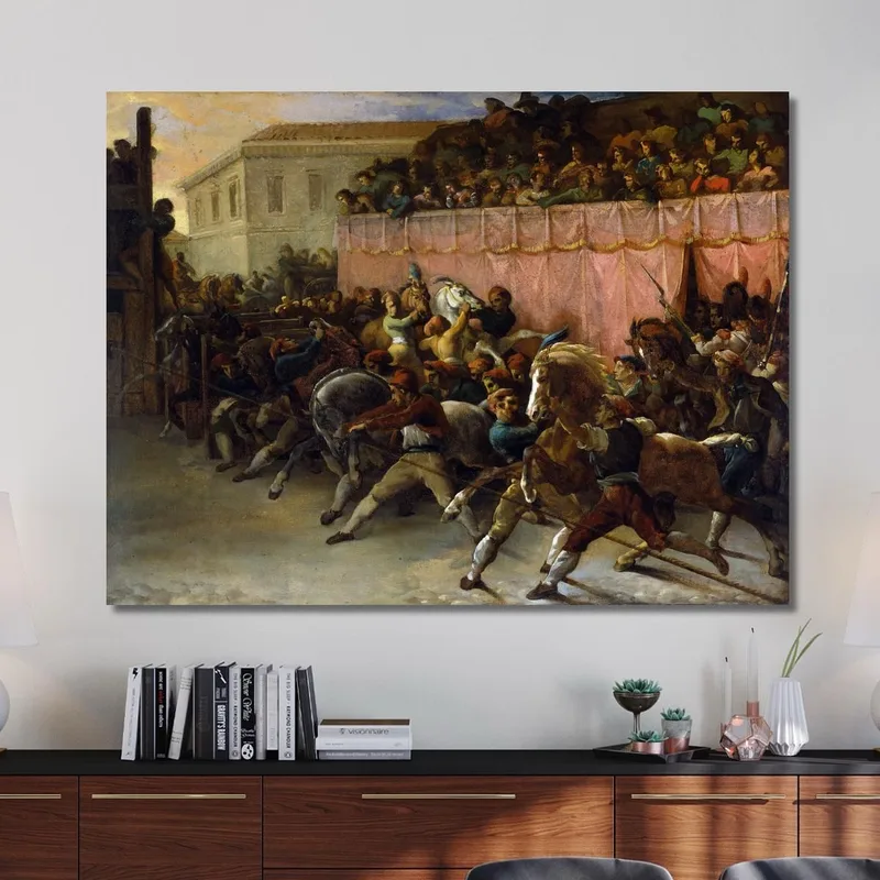 Coureurs Sans Cavalier À Rome Théodore Géricault