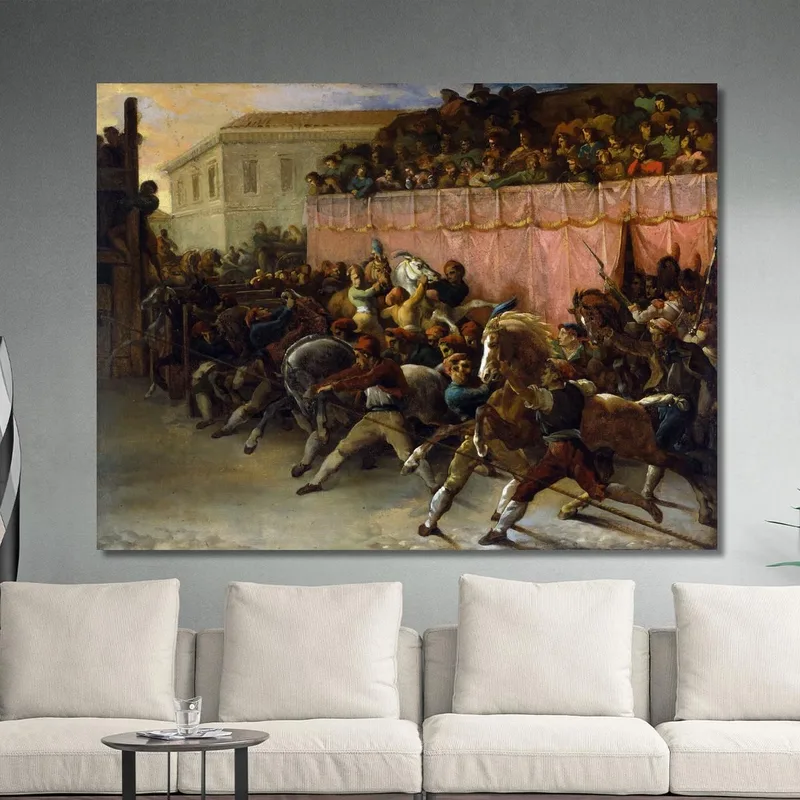 Coureurs Sans Cavalier À Rome Théodore Géricault