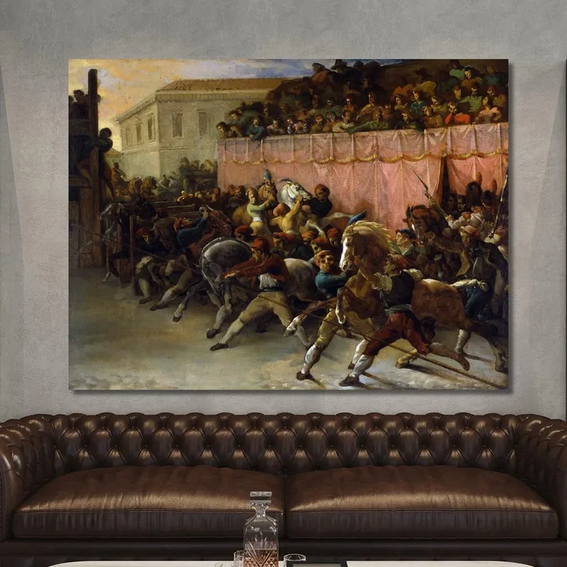 Coureurs Sans Cavalier À Rome Théodore Géricault