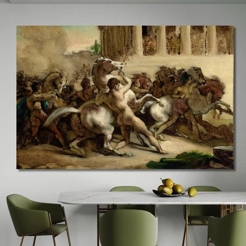 La Course Des Chevaux Sans Cavalier Théodore Géricault