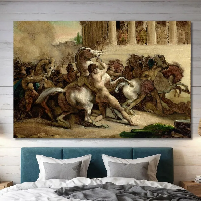 La Course Des Chevaux Sans Cavalier Théodore Géricault