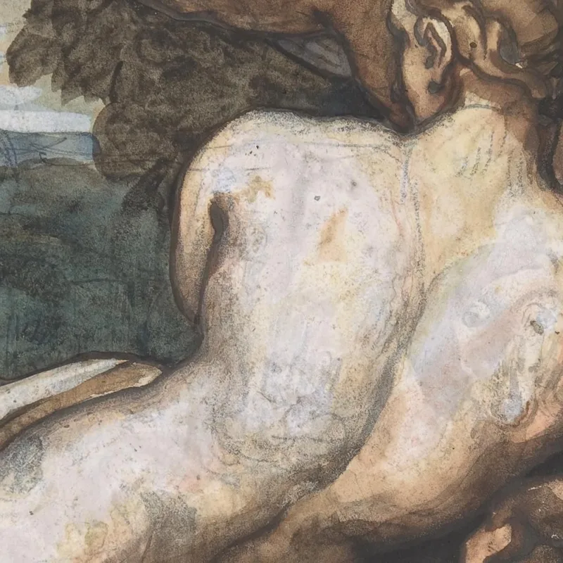 Vénus Et Cupidon Dans Un Paysage D'Après Annibale Carracci Théodore Géricault