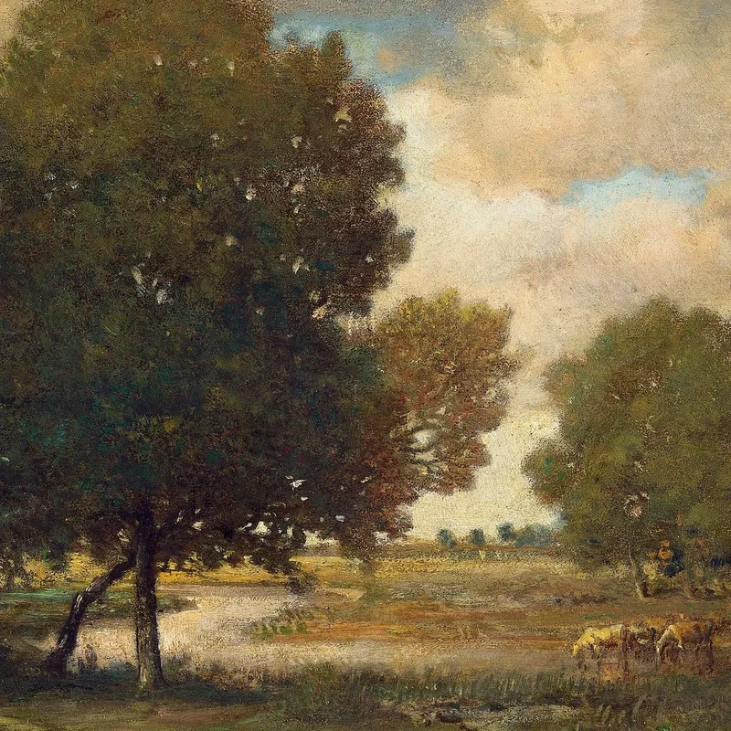 Une Rivière Dans Un Pré Théodore Rousseau