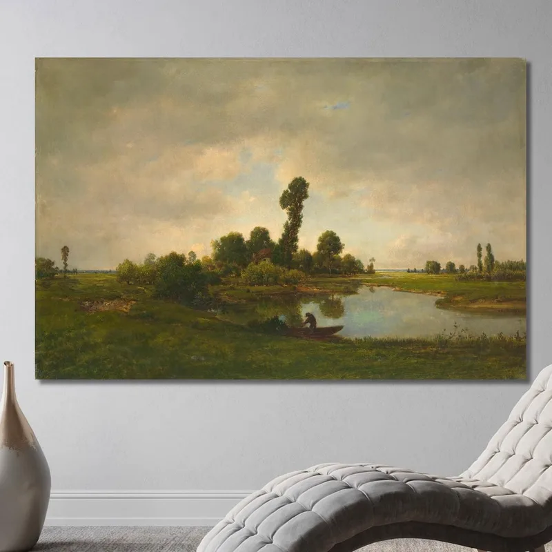 Un Paysage Fluvial Théodore Rousseau