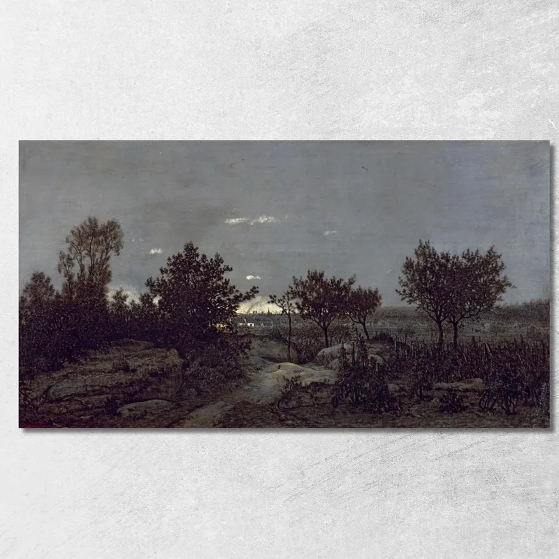 La Campagna Dell'Alba Théodore Rousseau quadro stampa su tela