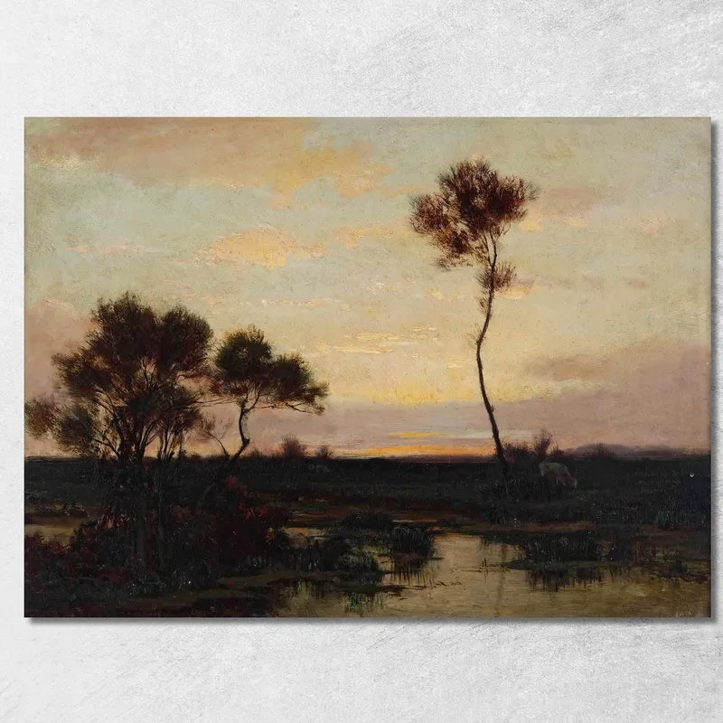 Paesaggio Del Lago Théodore Rousseau quadro stampa su tela