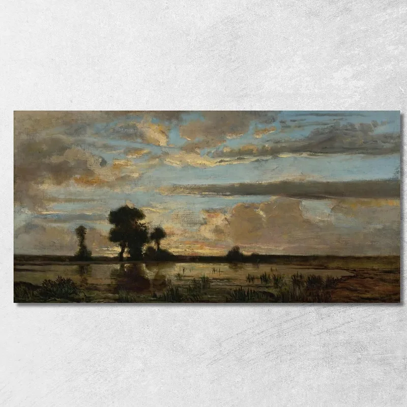 Soleil Couchant Théodore Rousseau tableau impression sur toile