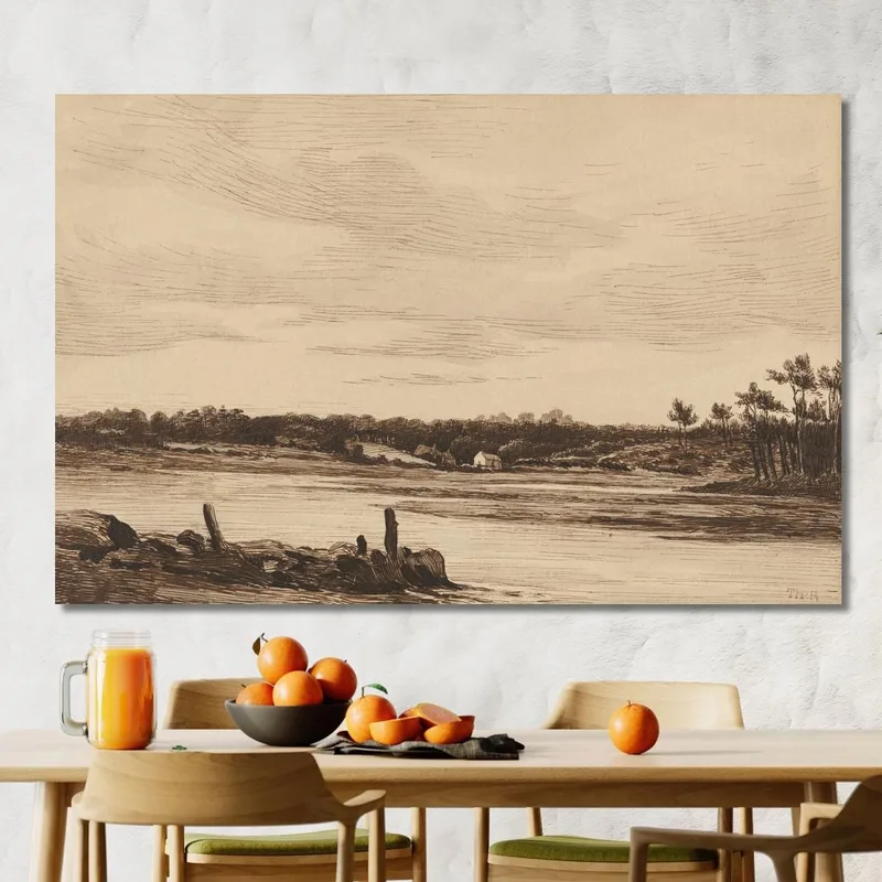 The Loing River At The Edge Of The Forest Of Fontainebleau Théodore Rousseau
