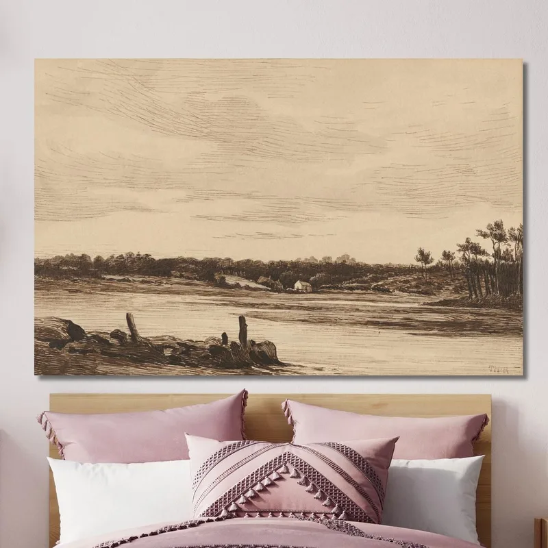 The Loing River At The Edge Of The Forest Of Fontainebleau Théodore Rousseau